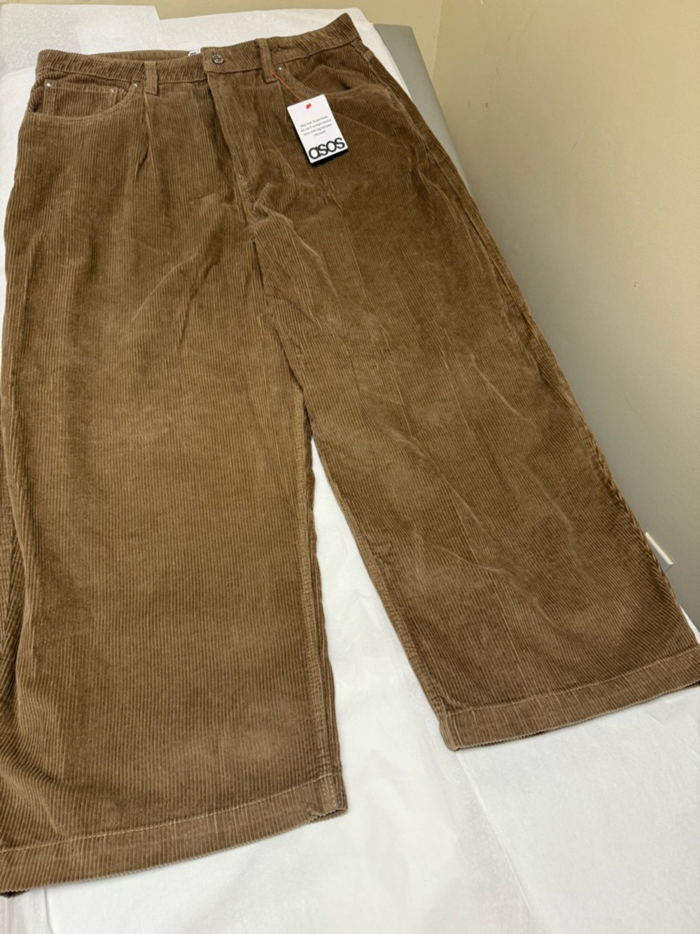 NwT🌼ASOS High-Rise Corduroy Trousers Wide Leg - Tan⭐️